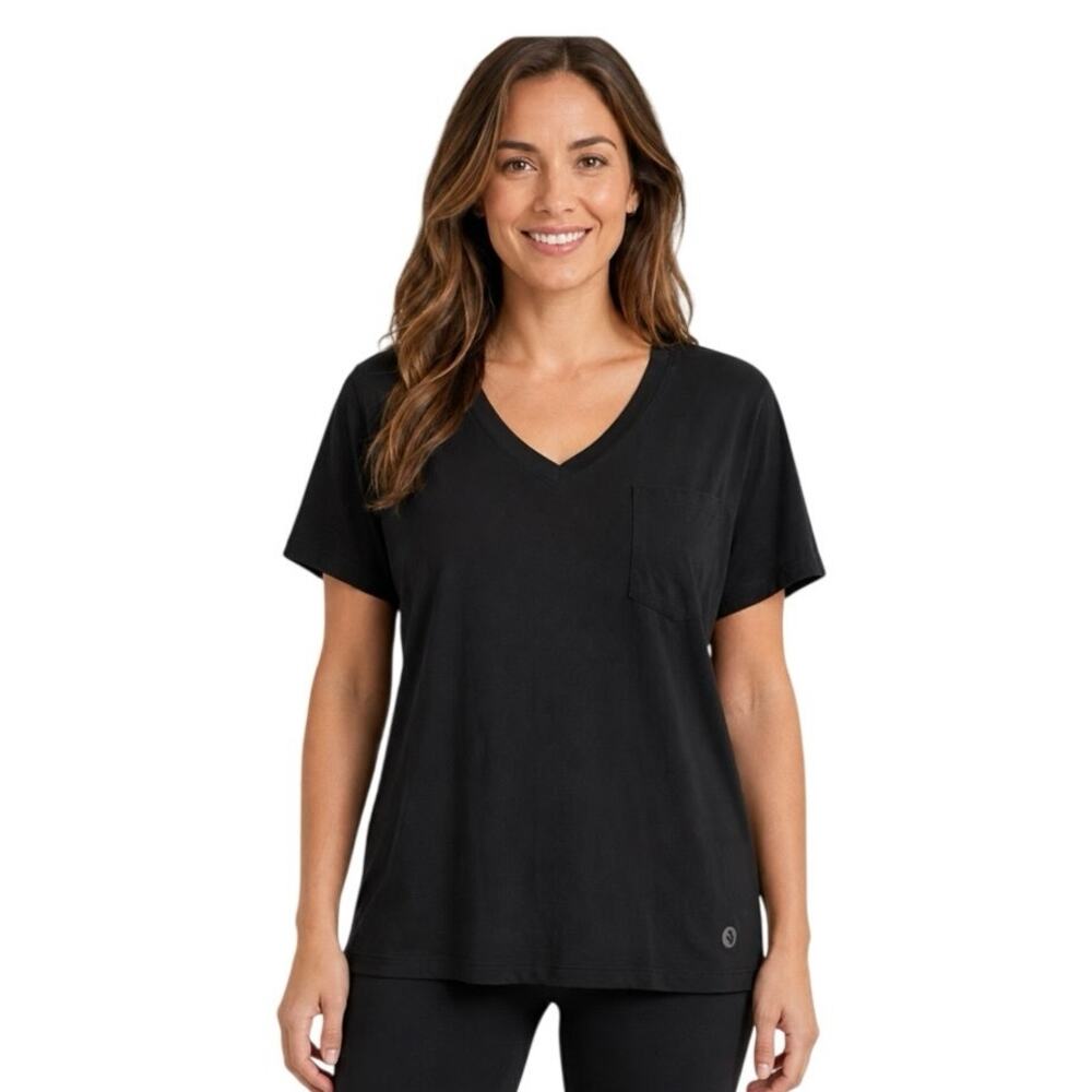 Skechers Women’s Black V-Neck Pocket Performance T-Shirt XL